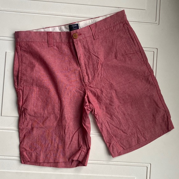 J. Crew 9" Gramercy Red Chambray Shorts 29 - Picture 2 of 7